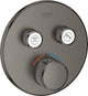 Grohe grohtherm smartcontrol thermostatiche douchekraan - inbouw mengkraan - met omstelling - rond - hard graphite geborsteld (mat donkergrijs)