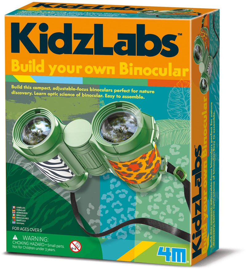 4m scienza e giochi - crea il tuo binocolo - giocattoli da esterno - kidzlabs - 5+