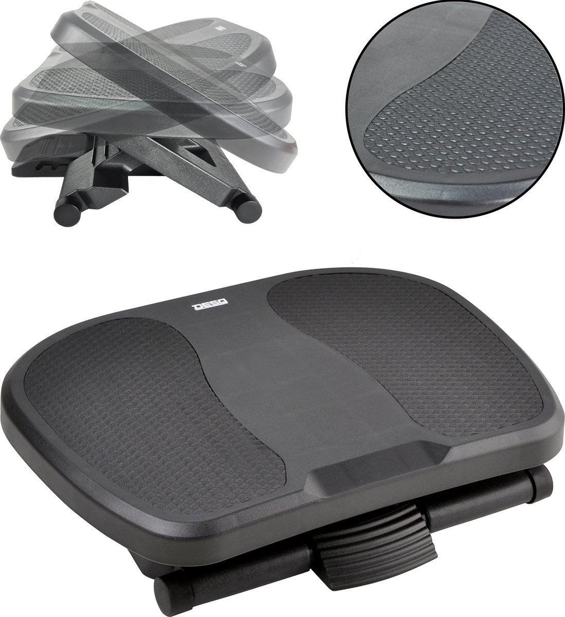 Desq ® voetensteun 60081 | 3 hoogte standen | 0-45° | rubberen antislipmat | robuust | dutch design