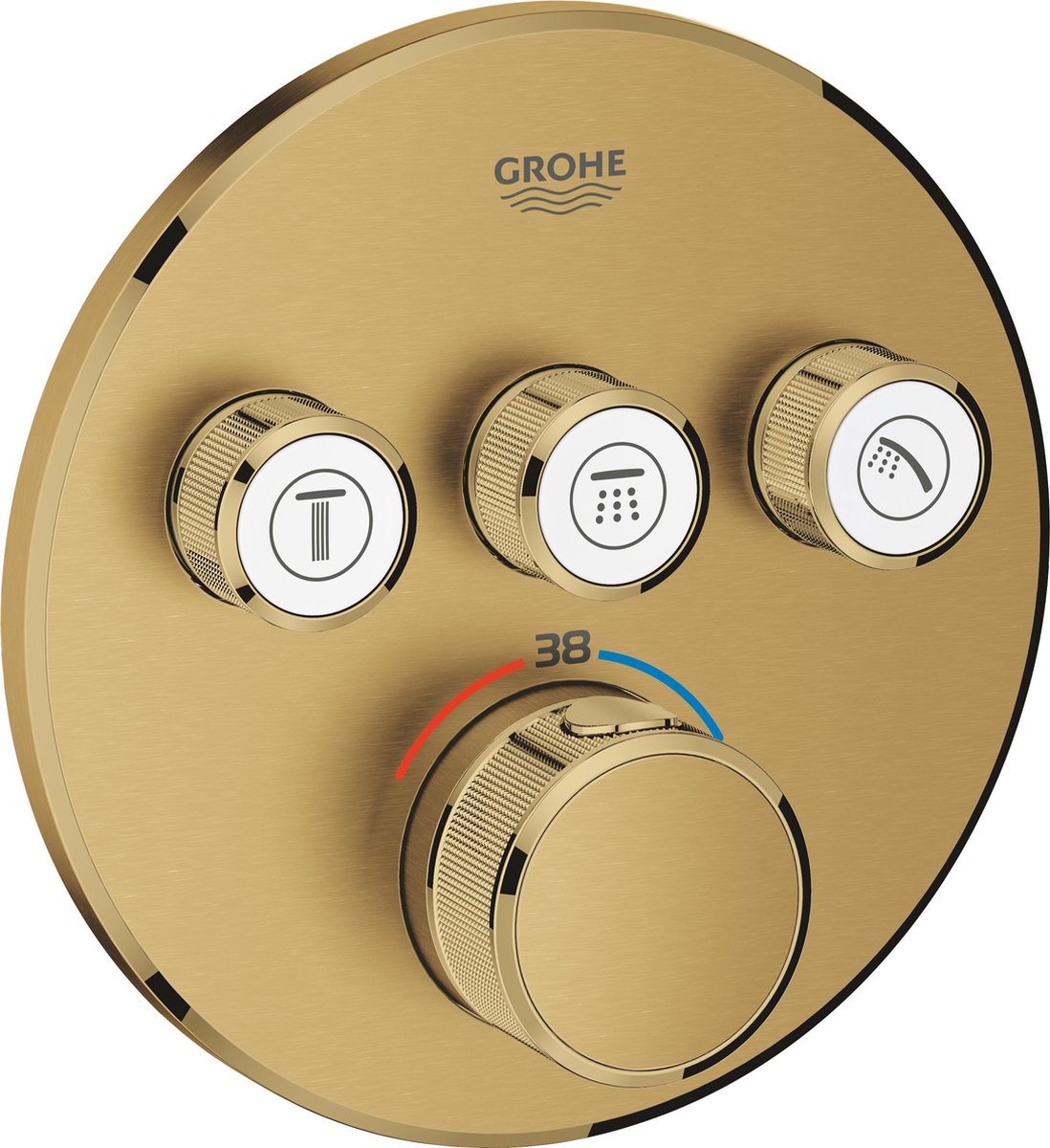 Termostato da incasso per doccia o vasca Grohe grohtherm smartcontrol - 3 pulsanti - spazzolato cool Sunrise (oro opaco) - 29121gn0