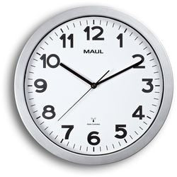 Orologio da parete radiocontrollato maul maulstep 350 mm argento, bianco