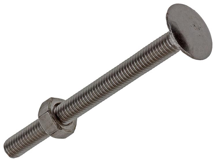 Mack 1019911 - perno para madera + tuerca acero inoxidable 2 piezas m6 x 70 mm | 10 piezas