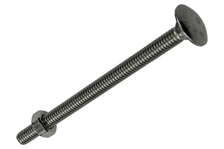 Mack 1019912 - perno para madera + tuerca acero inoxidable 2 piezas m6 x 80 mm | 5 piezas