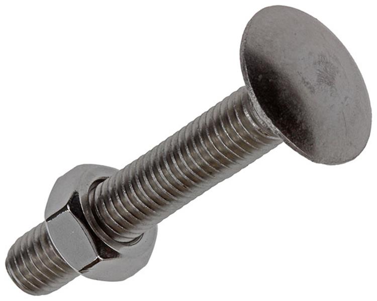 Mack 1019916 - perno para madera + tuerca acero inoxidable 3 piezas m8 x 50 mm | 5 piezas