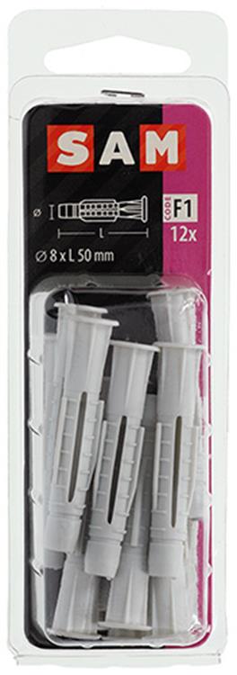 Mack 1017887 - enchufe universal con collar de polietileno.12uds 8 x 50 mm | 5 piezas