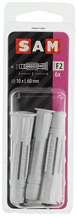 Mack 1017888 - enchufe universal con collar de polietileno. 6 piezas 10 x 60 mm | 5 piezas