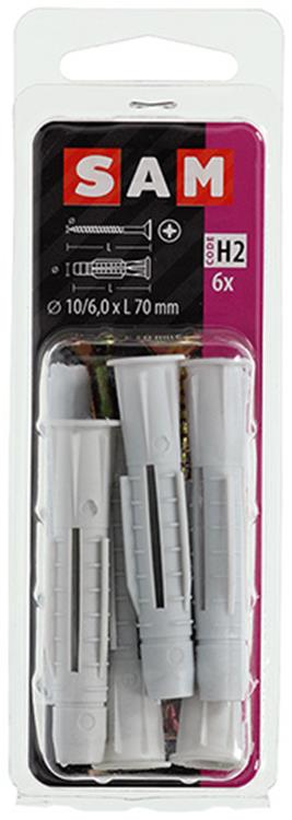 Mack 1017905 - taco universal + tornillo polieth6uds 10mm 6.0x70mm | 5 piezas