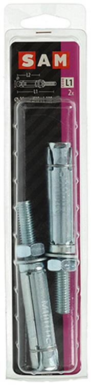 Mack 1019943 - perno de cuña con espárrago roscado. galvanizado2 piezas m10 x 100mm | 5 piezas