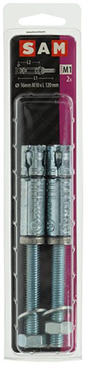 Mack 1019944 - perno de cuña con espárrago roscado. galvanizado2 piezas m10 x 120mm | 5 piezas