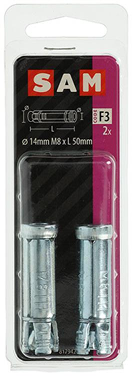 Mack 1019956 - manguito de perno cuña galvanizado 2 piezas m8 x 50 mm | 10 piezas