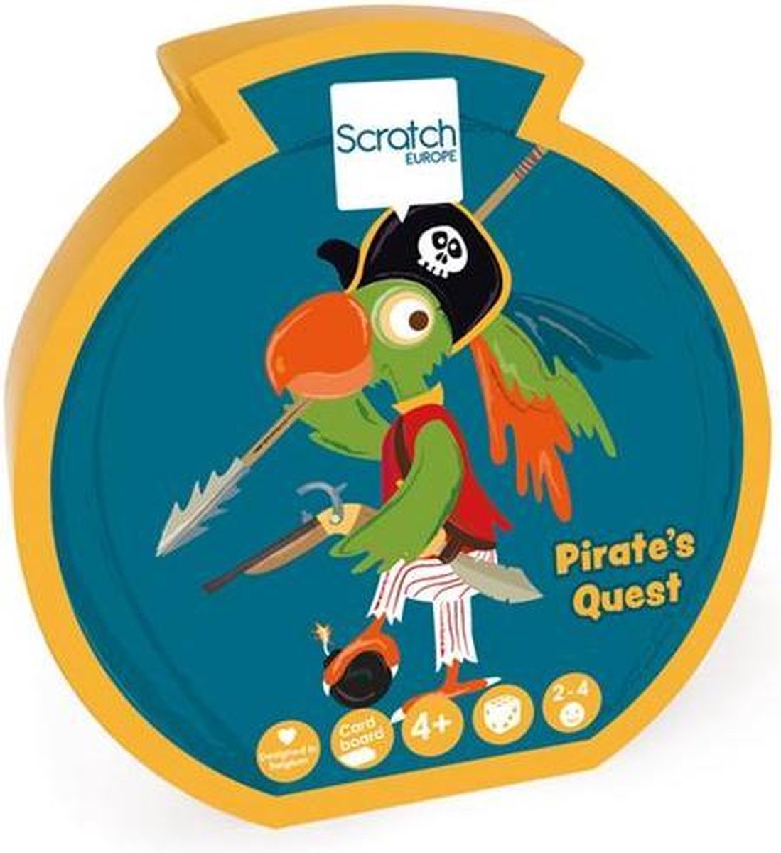 Gioco da tavolo gratta e vinci - Ricerca dei pirati - con 3 giochi diversi - 4 anni