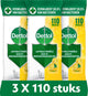 Salviette detergenti antibatteriche Dettol - limone frizzante - 110 x 3 pezzi - confezione risparmio