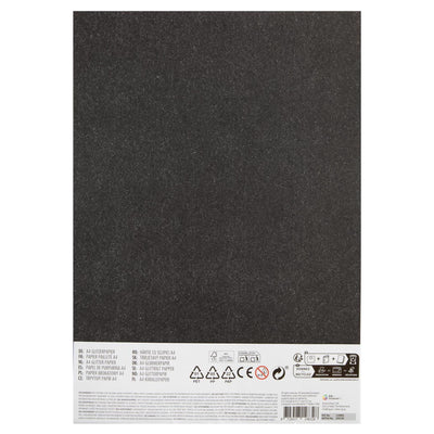 Creative Craft Group Glitter Paper A4, 8 hojas y 8 colores