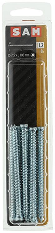 Mack 1019961 - Tornillo para ventana de hormigón con culata galvanizada 8 piezas 7,5 x 92 mm | 5 piezas
