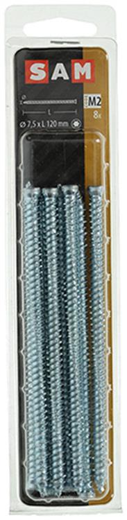 Mack 1019962 - Tornillo para ventana de hormigón con culata galvanizada 8 piezas 7,5 x 132 mm | 5 piezas