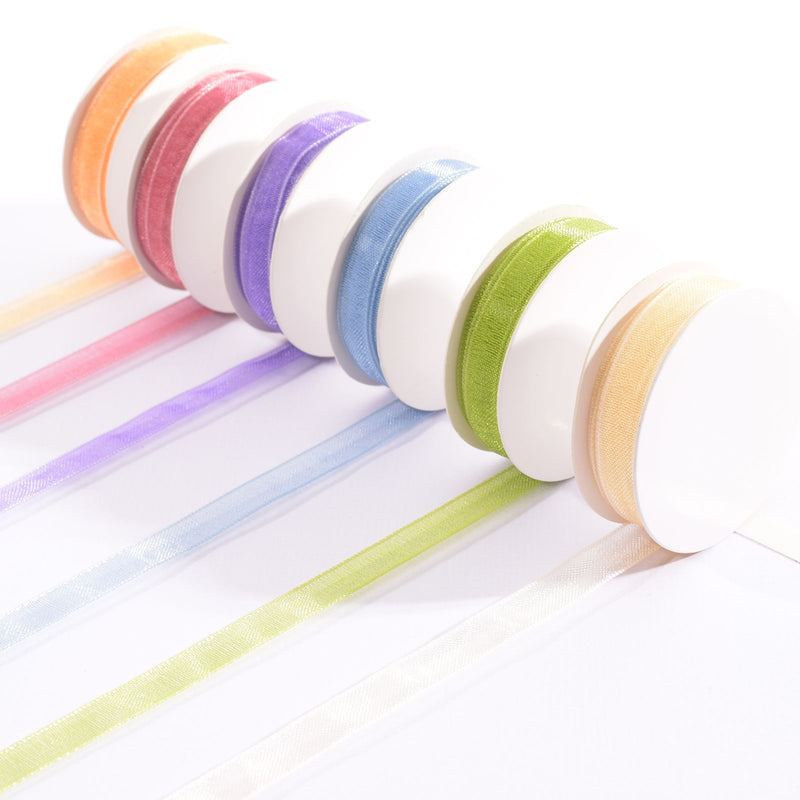 Vaessen creative • nastro di organza 6 colori 6mmx2m primavera