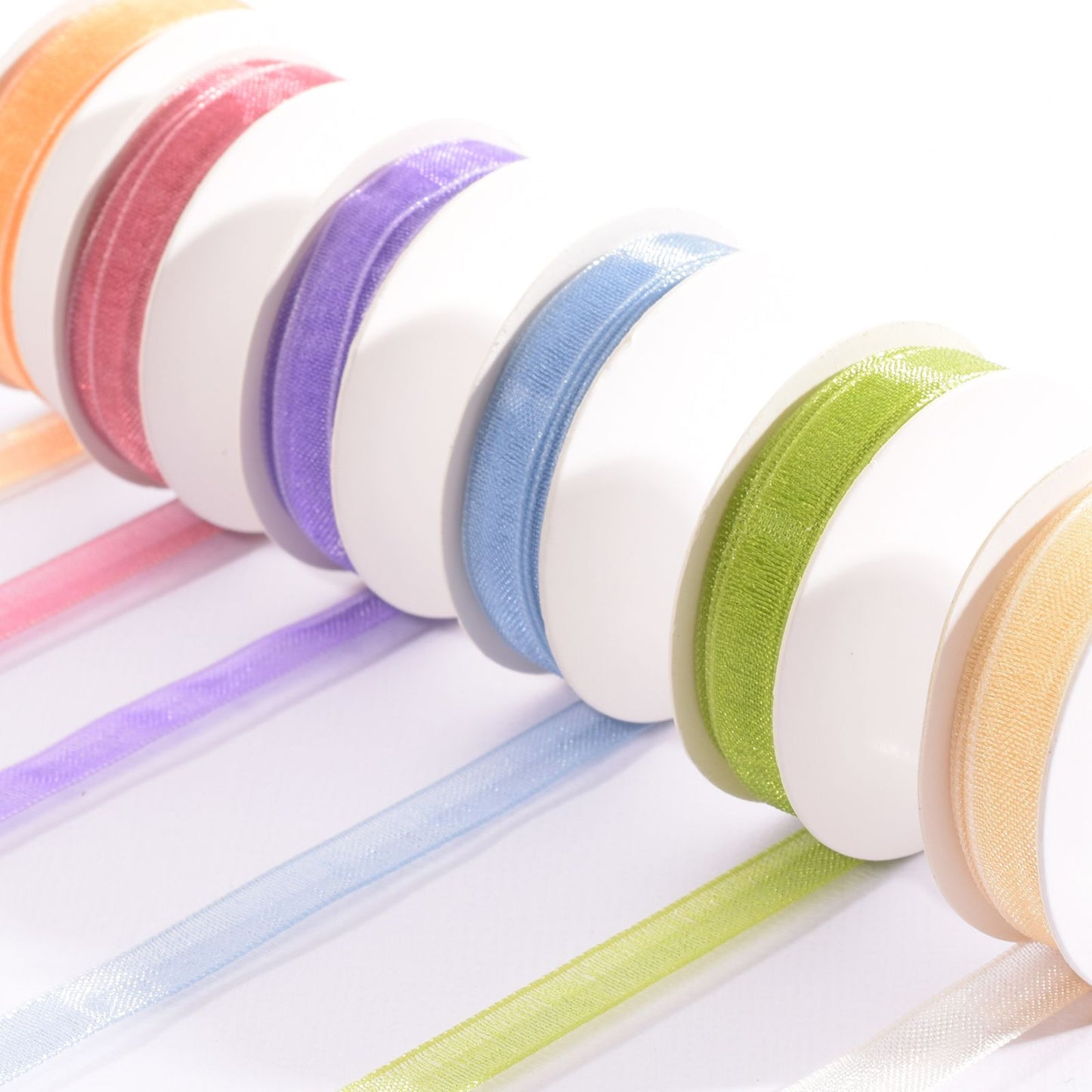 Vaessen creative • nastro di organza 6 colori 6mmx2m primavera