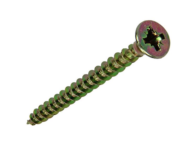 Mack 1017967 - tornillo para aglomerado con cabeza chapada en amarillo. 55 piezas 3,5 x 40 mm | 5 piezas