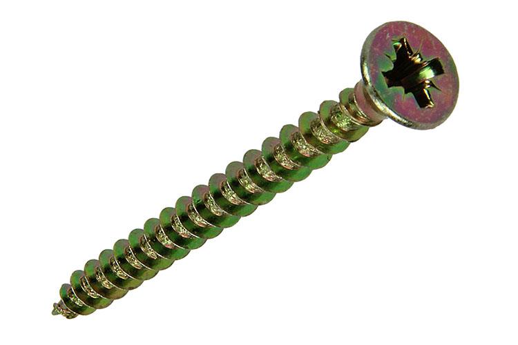 Mack 1017973 - tornillo para aglomerado con cabeza chapada en amarillo. 40 piezas 4,0 x 40 mm | 5 piezas