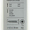 Mack 1017978 - tornillo para aglomerado con cabeza chapada en amarillo. 50 piezas 4,5 x 30 mm | 5 piezas
