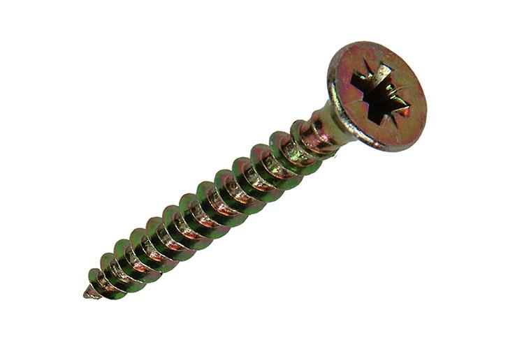 Mack 1017979 - Tornillo para aglomerado con cabeza chapada en amarillo. 40 piezas 4,5 x 35 mm | 5 piezas