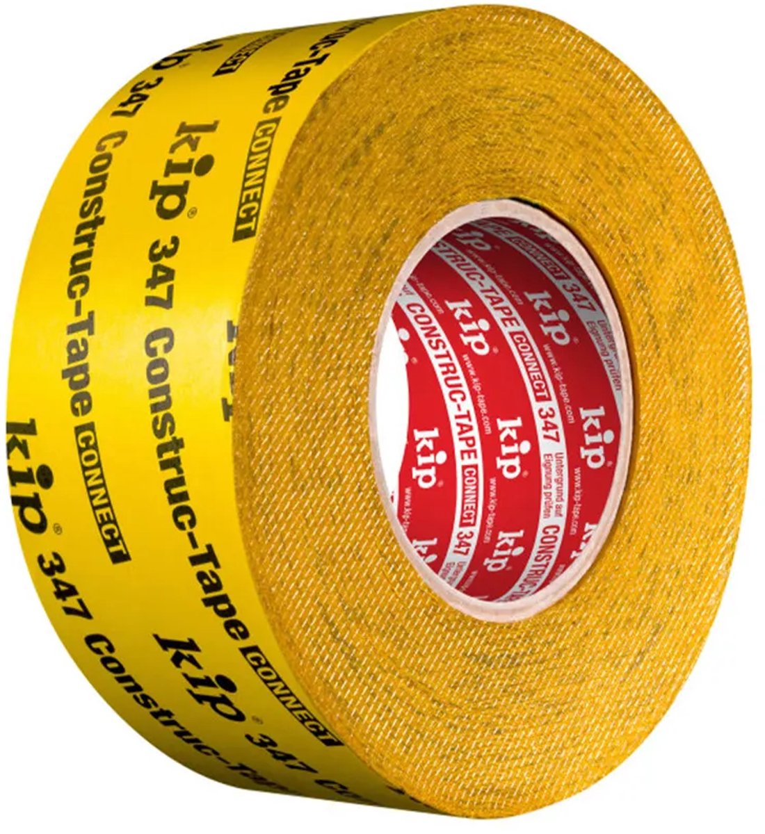 Nastro da costruzione Kip 347 - elevata forza adesiva - resistente ai raggi UV - incollaggio ermetico - giallo - 60 mm