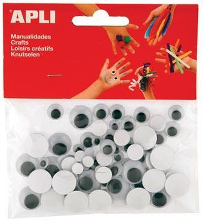 Apli occhi artigianali autoadesivi, rotondi, blister da 100 pezzi