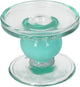 Hd collection kaarsenhouder glas turkoois 9x9x7cm