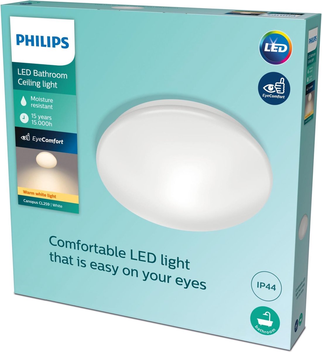 Philips Lámpara LED de techo para baño Philips Canopus - cromo - grande