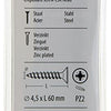 Mack 1017982 - Tornillo para aglomerado con cabeza chapada en amarillo. 25 piezas 4,5 x 60 mm | 5 piezas