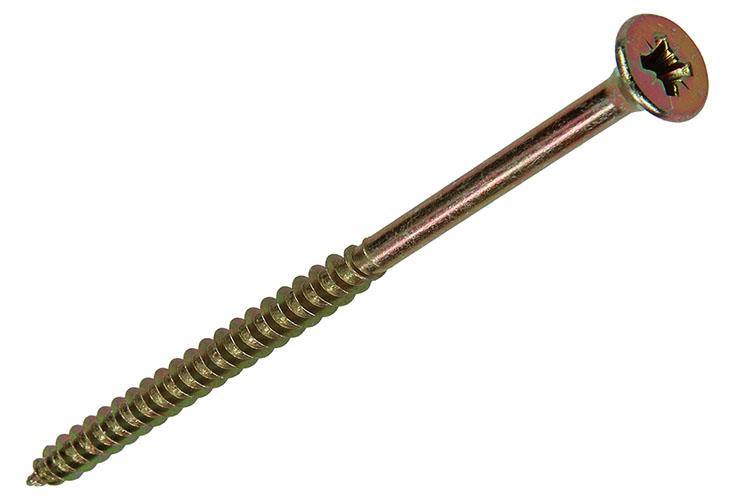 Mack 1017983 - Tornillo para aglomerado con cabeza chapada en amarillo. 20 piezas 4,5 x 80 mm | 5 piezas