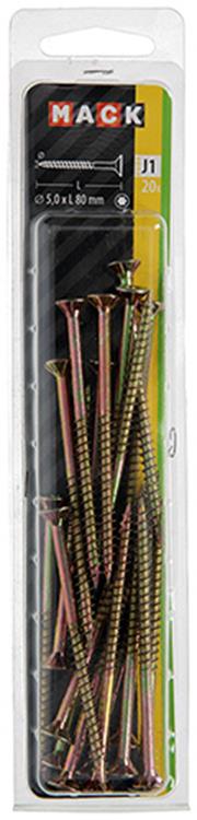 Mack 1018025 - españa plschr.vzkop-automontaje chapado en amarillo 20 piezas 5,0 x 80 mm | 5 piezas