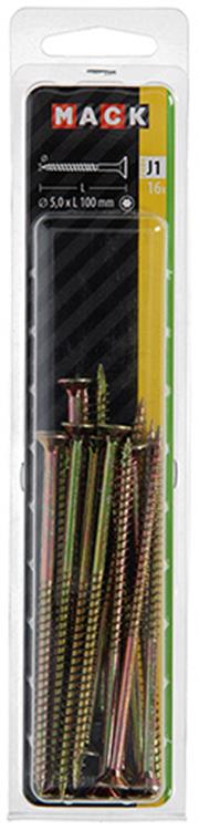 Mack 1018027 - spainplschr.vzkop-automontaje chapado en amarillo 16 piezas 5,0 x 100 mm | 5 piezas