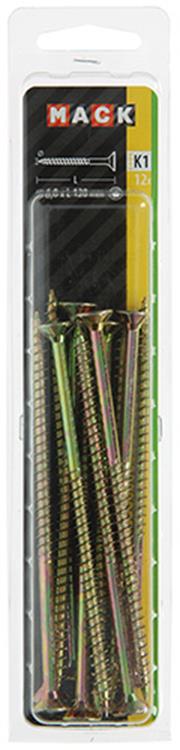 Mack 1018030 - españa plschr.vzkop-automontaje chapado en amarillo 12 piezas 6,0 x 120 mm | 5 piezas
