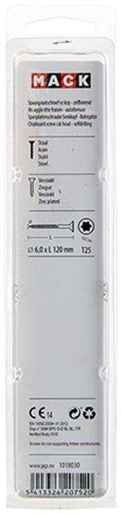 Mack 1018030 - españa plschr.vzkop-automontaje chapado en amarillo 12 piezas 6,0 x 120 mm | 5 piezas
