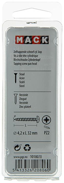 Mack 1018070 - tornillo autorroscante culata galv. 35 piezas 4,2 x 32 mm | 5 piezas