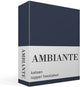 Ambiante cotton uni topper hoeslaken - eenpersoons - dark blue