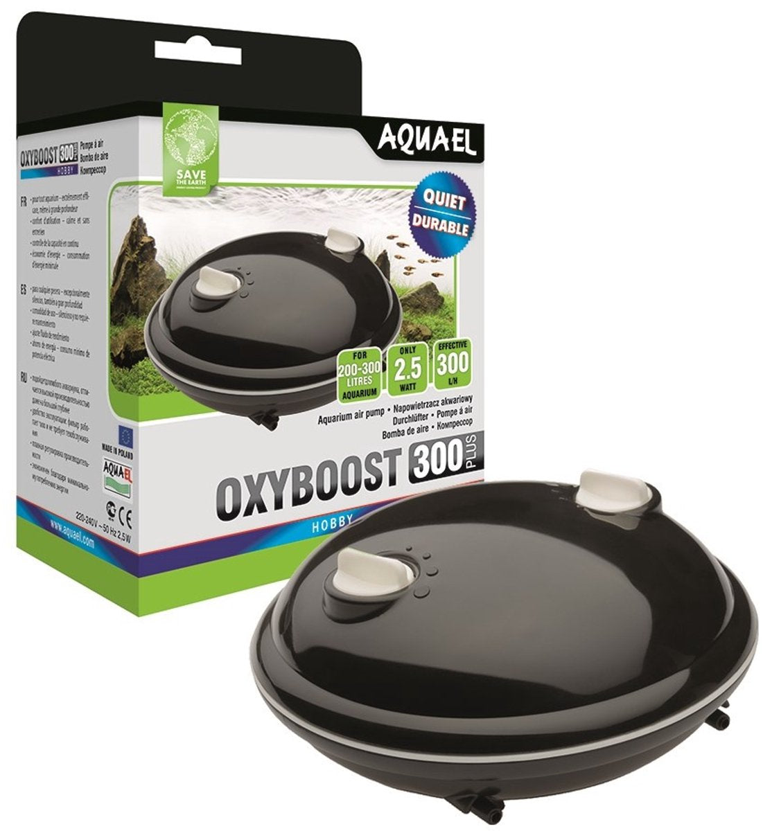 Aquael oxyboost +300 - aquarium pomp - type: luchtpomp - 300 liter uur