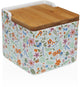 Versa zoutvaatje met deksel keramisch dolomite blommor 12,2 x 11,5 x 12,2 cm