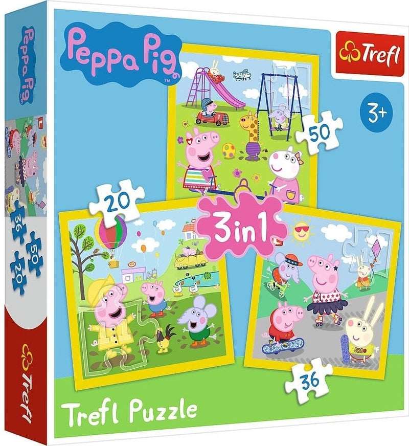 Puzzle 3 in 1 Trefl Peppa Pig - 20 36 50 pezzi