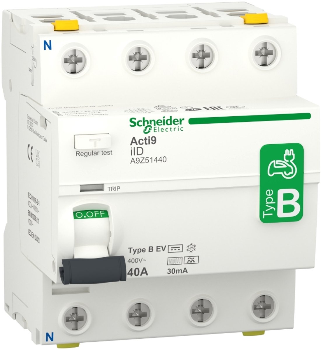 Differenziale Schneider 4p 40a 30ma tipo b-ev - a9z51440