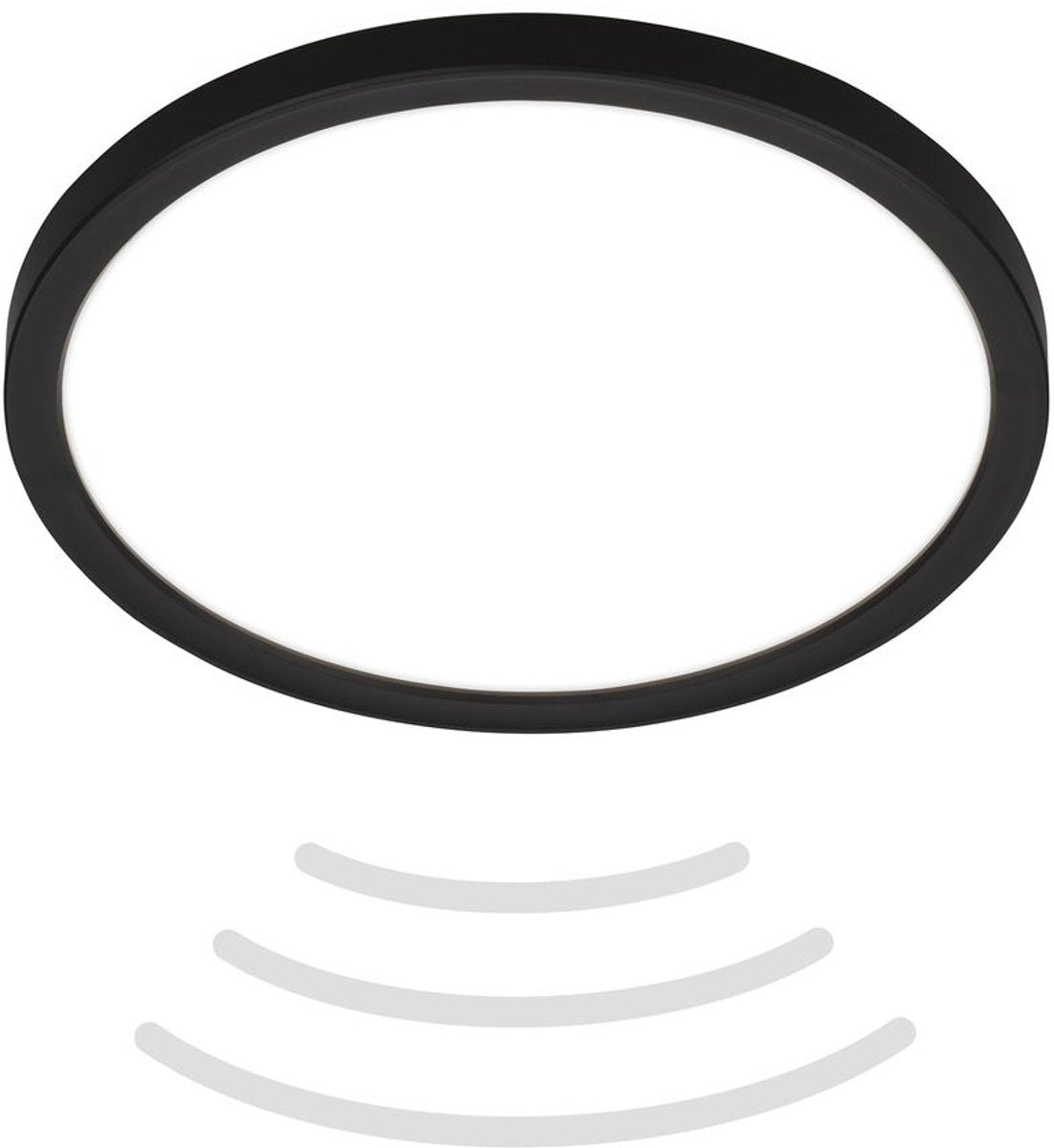 B.K.licht move - Iluminación LED para baño - Lámpara de techo con detector de movimiento - Lámpara de techo con luz indirecta - ø24 cm - negro