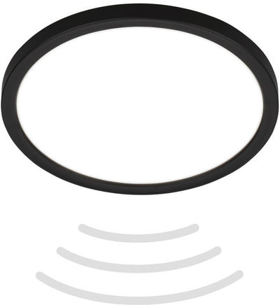 B.K.licht move - Illuminazione bagno a LED - lampada da soffitto con rilevatore di movimento - lampada da soffitto con luce indiretta - ø24 cm - nero