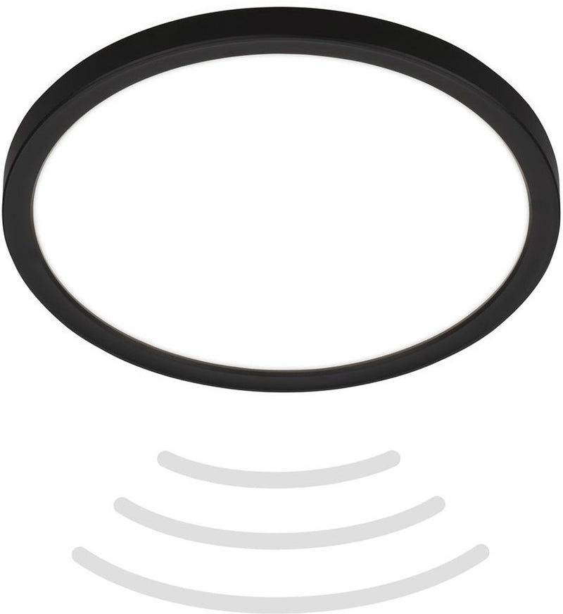B.K.licht move - Iluminación LED para baño - Lámpara de techo con detector de movimiento - Lámpara de techo con luz indirecta - ø24 cm - negro