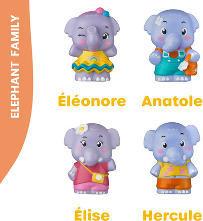 Klorofil juego familiar ''elefante'' | juego de figuras de juego - figuras familiares - juguetes para niños - Hércules, Elise, Eleonore y Anatole - a partir de 18 meses - 4 piezas