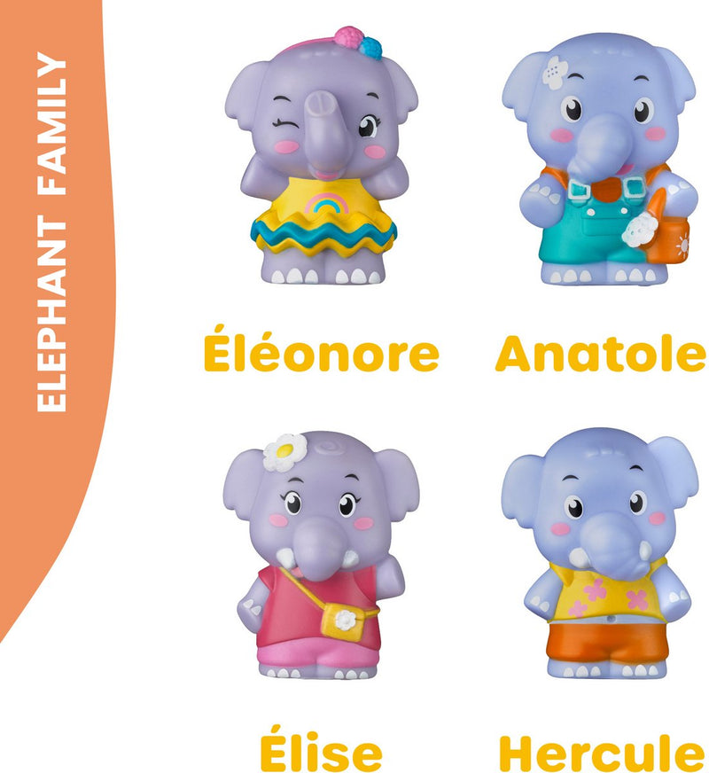 Set da gioco Klorofil famiglia ''elefante'' | set di personaggi da gioco - personaggi della famiglia - giocattoli per bambini - Hercules, Elise, Eleonore e Anatole - da 18 mesi - 4 pezzi