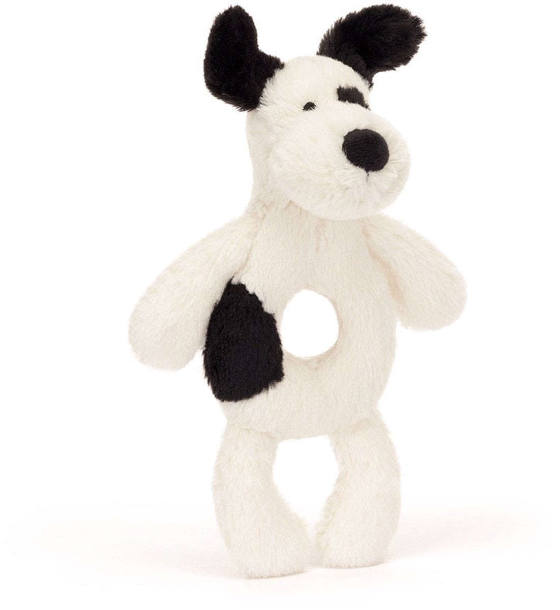 Jellycat | timido sonaglio ad anello per cucciolo color crema nero