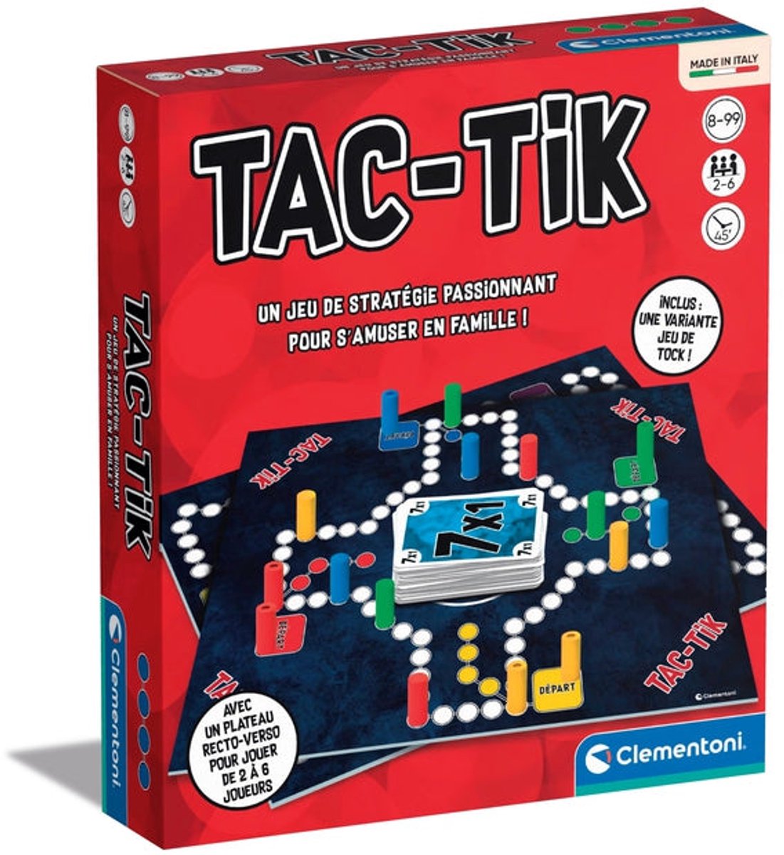 Clementoni tac-tik, gioco da tavolo, strategia, 8 anni, 45 min, gioco per famiglie