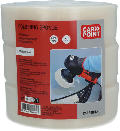 Carpoint polishing sponge, medium, white, 3 pieces