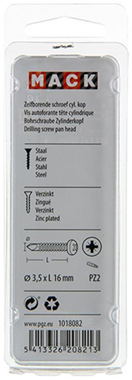 Mack 1018082 - tornillo autoperforante culata chapada 105 uds 3,5 x 16 mm | 5 piezas